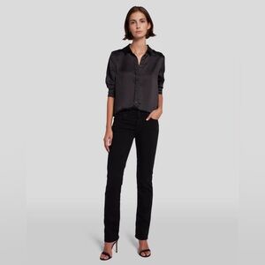 NWT 7 For All Mankind B(AIR) KIMMIE STRAIGHT IN RINSED BLACK